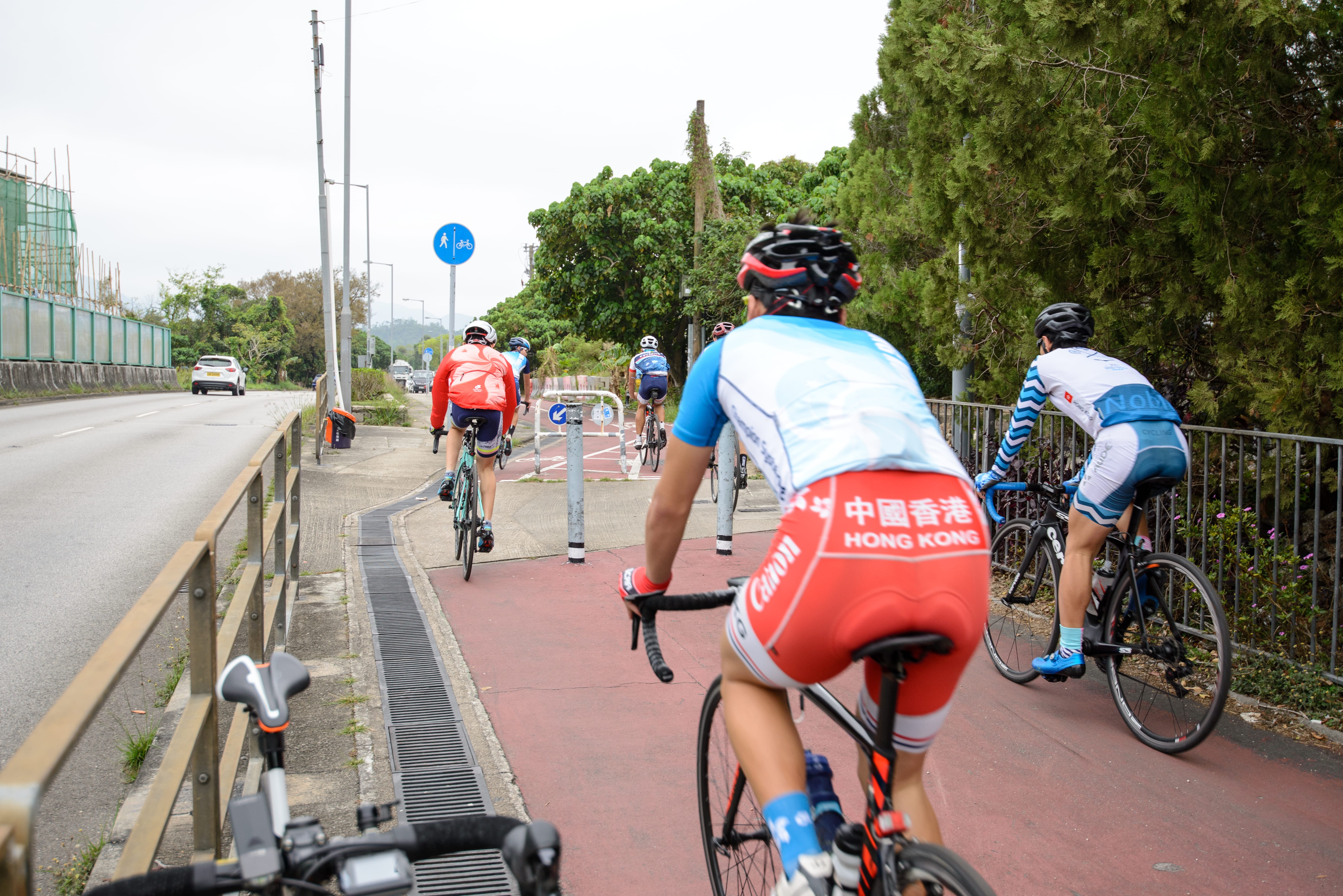 Hong Kong Cycling Team (Probably they are returned from their training in Luk Keng)