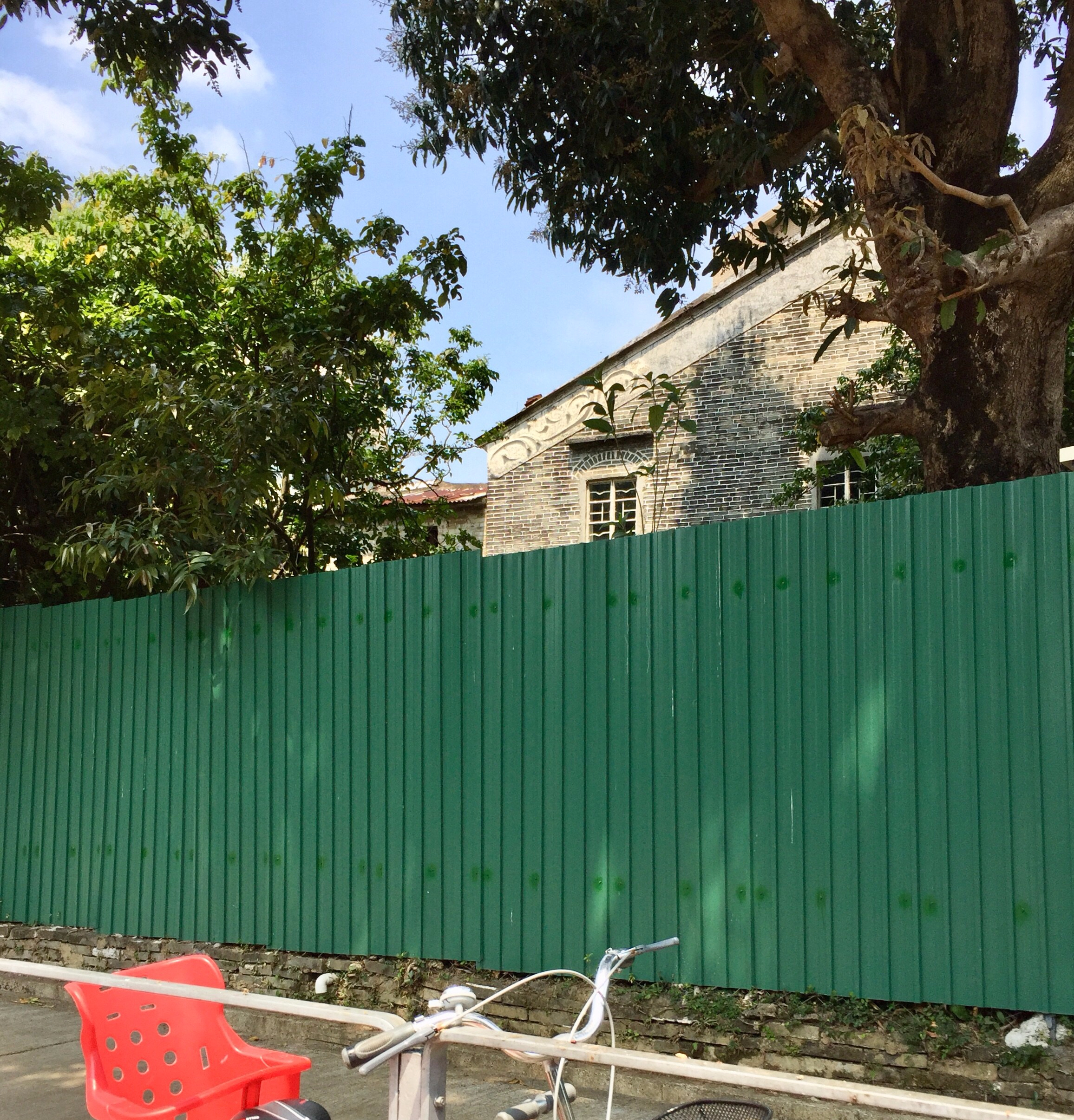 An old village brick house in the Fanling rural area waiting to be demolished