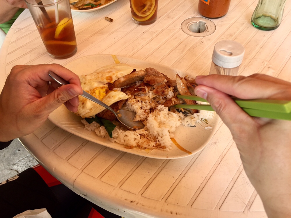 Porkchop rice with egg at Sheung Shui Wai