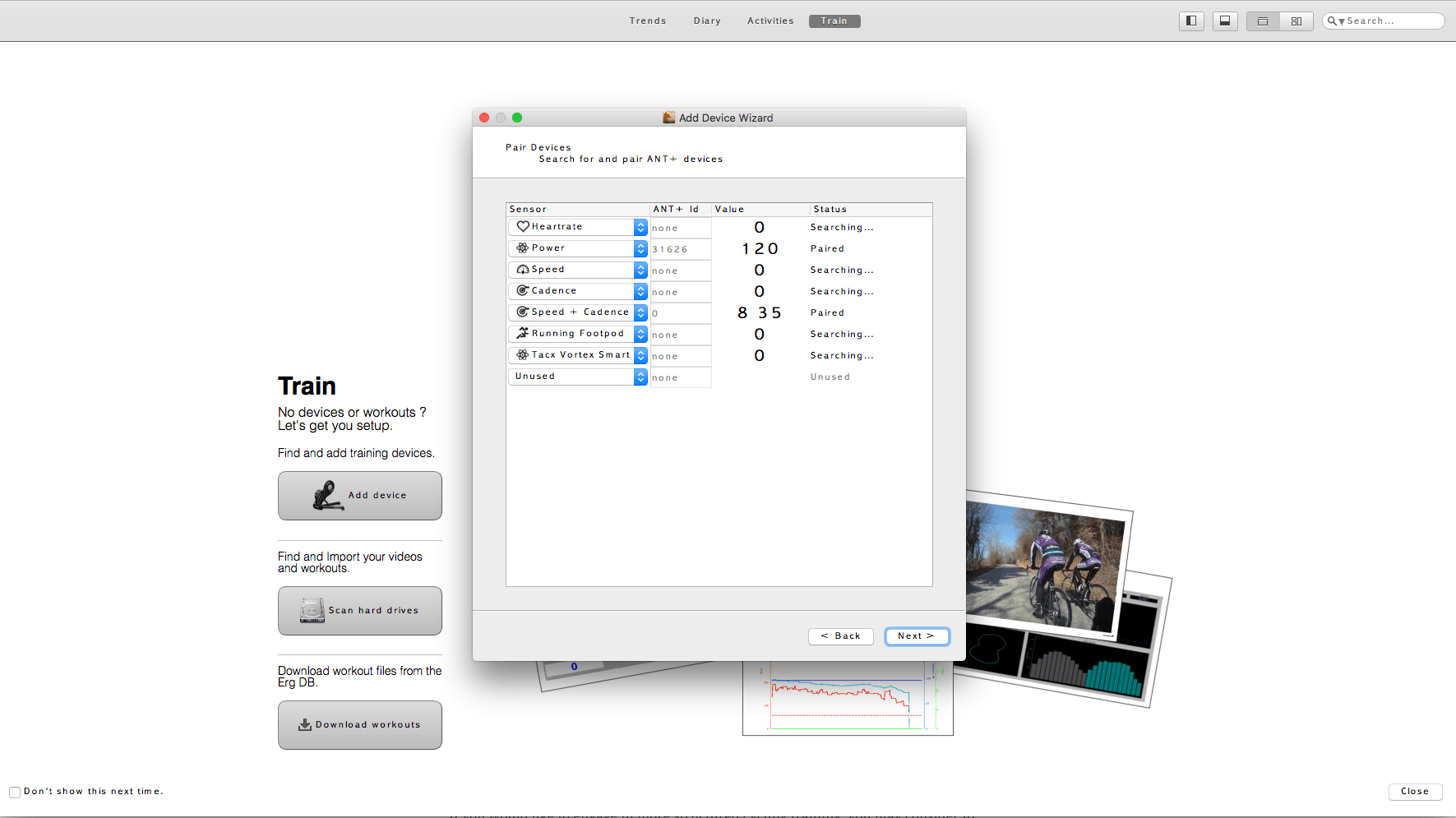 Golden Cheetah - Personalised Training - Devices discovery