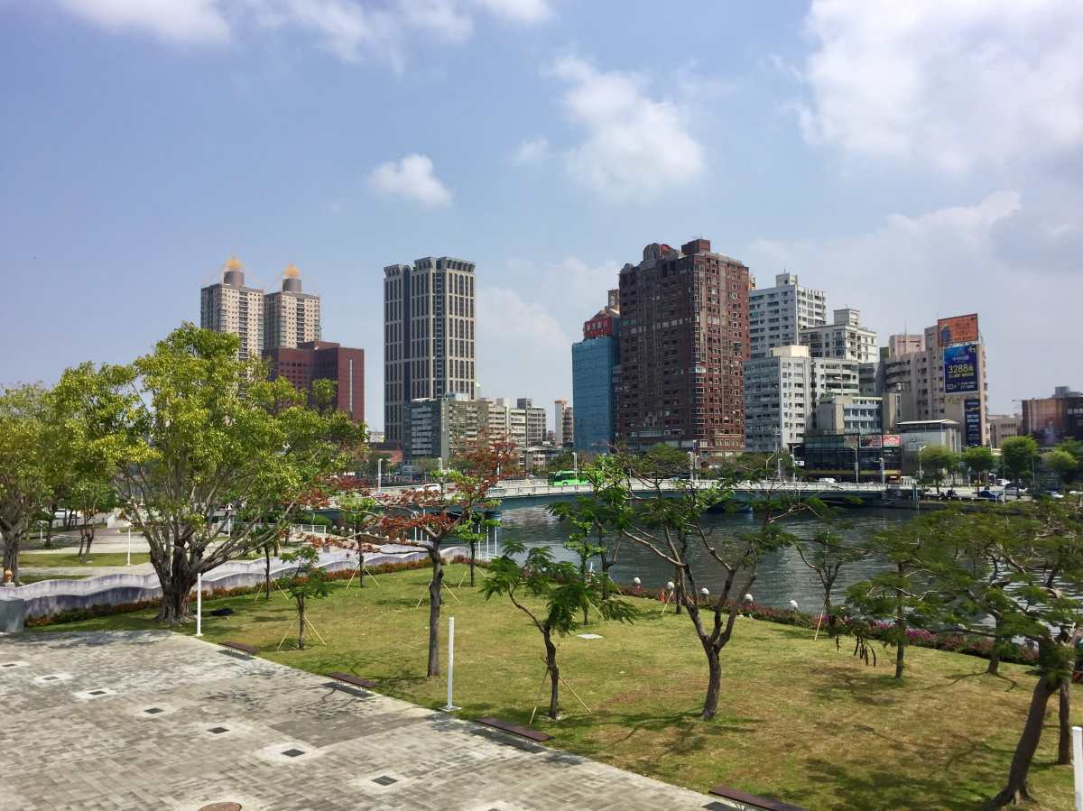Kaohsiung city area along Love River and part of the Dayi Park