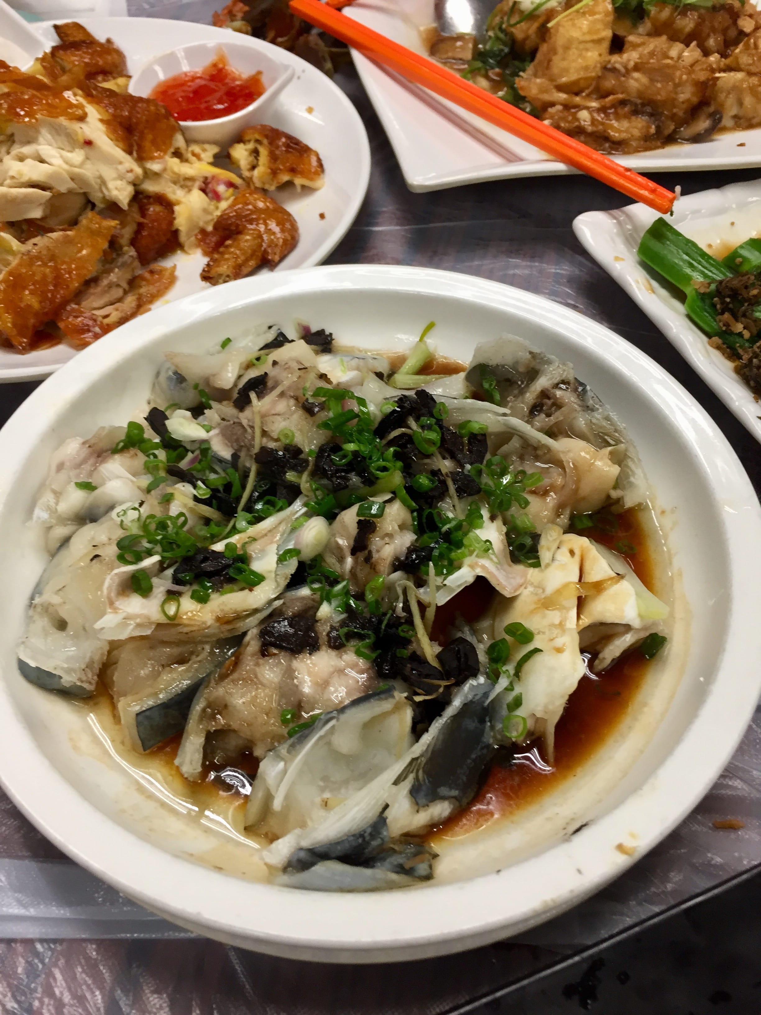Fish head steamed with Garlic and Black Bean Sauce