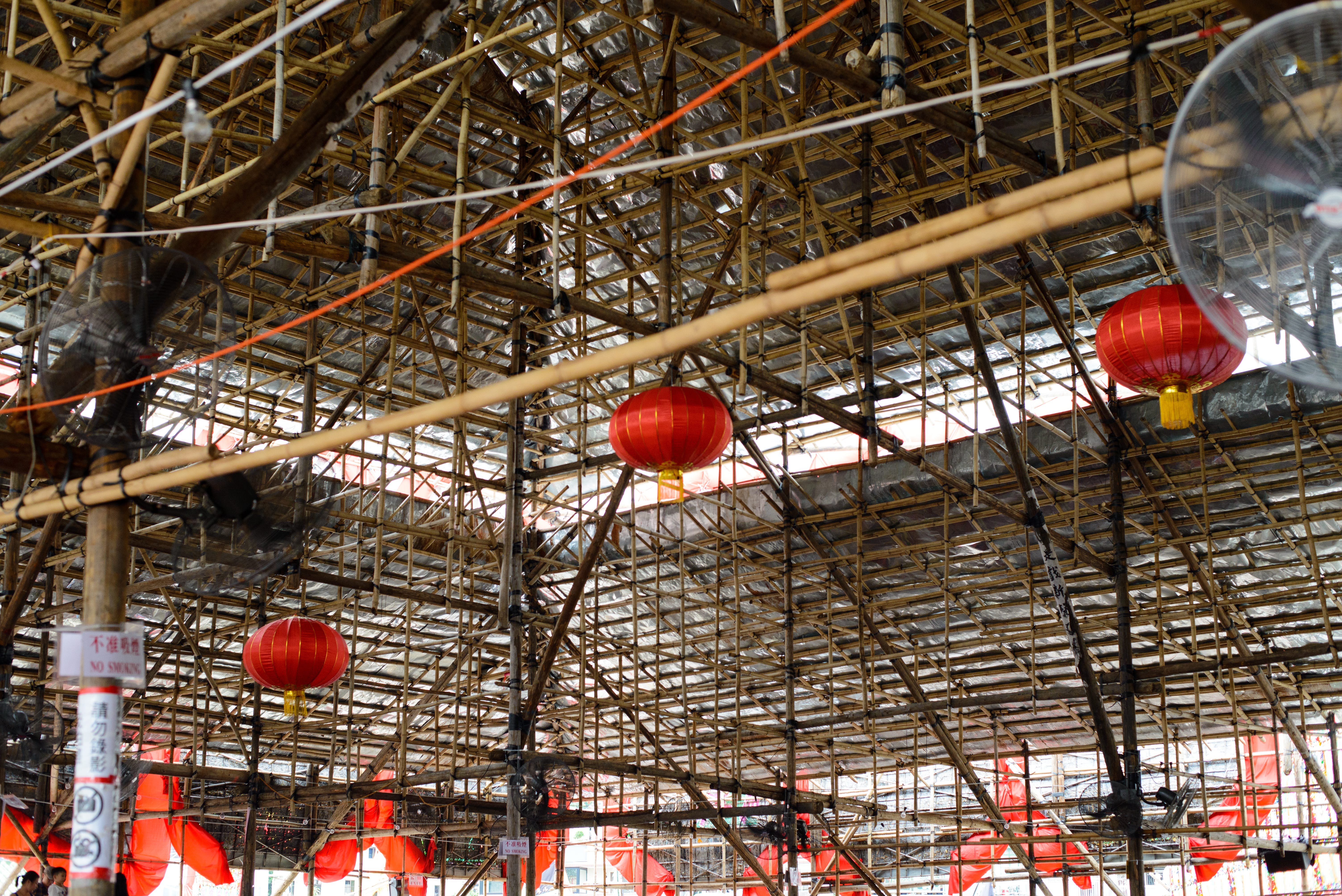 Traditional Red Lantern hanged on the top of the opera house