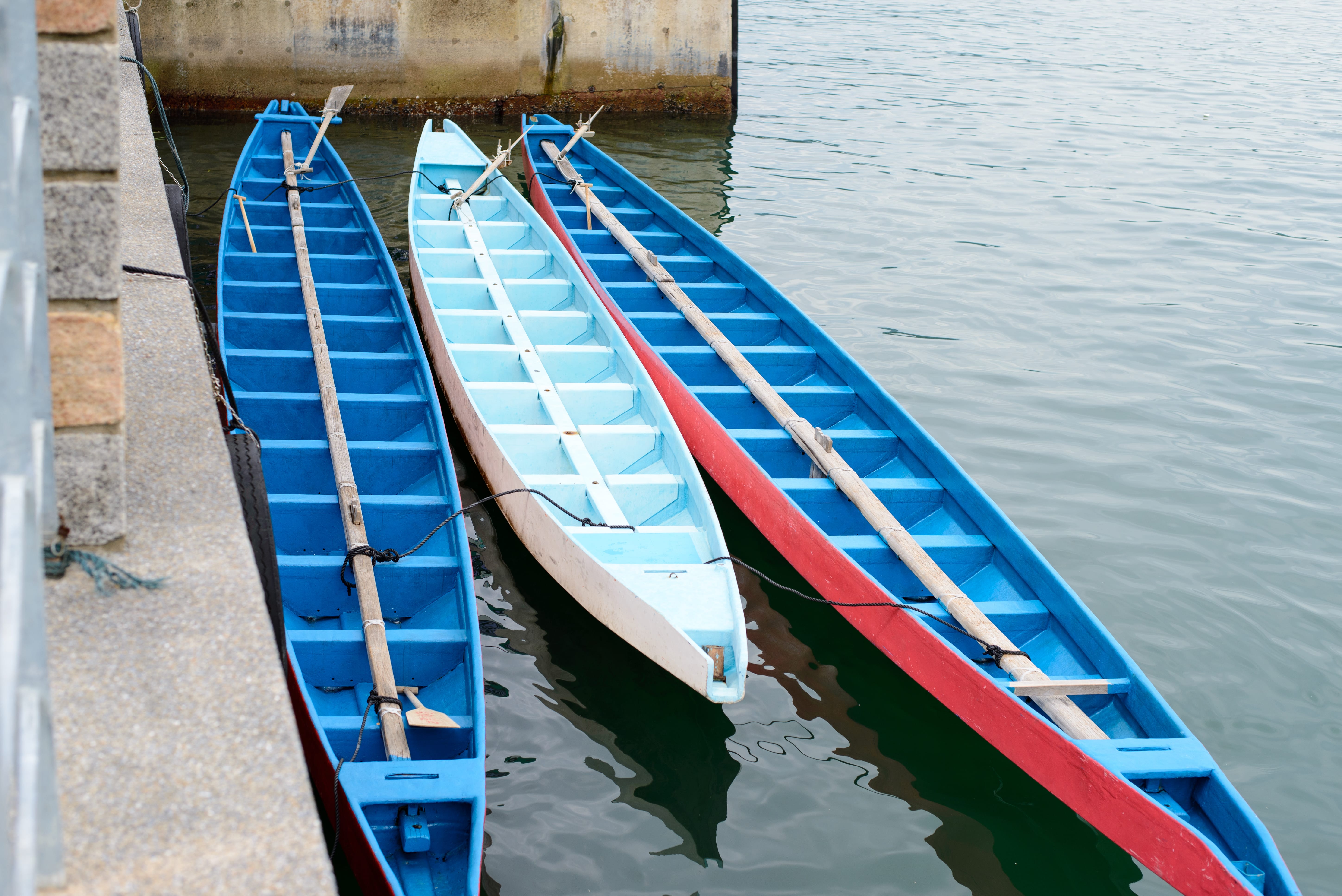 Dragon Boats with the head and tail not yet installed
