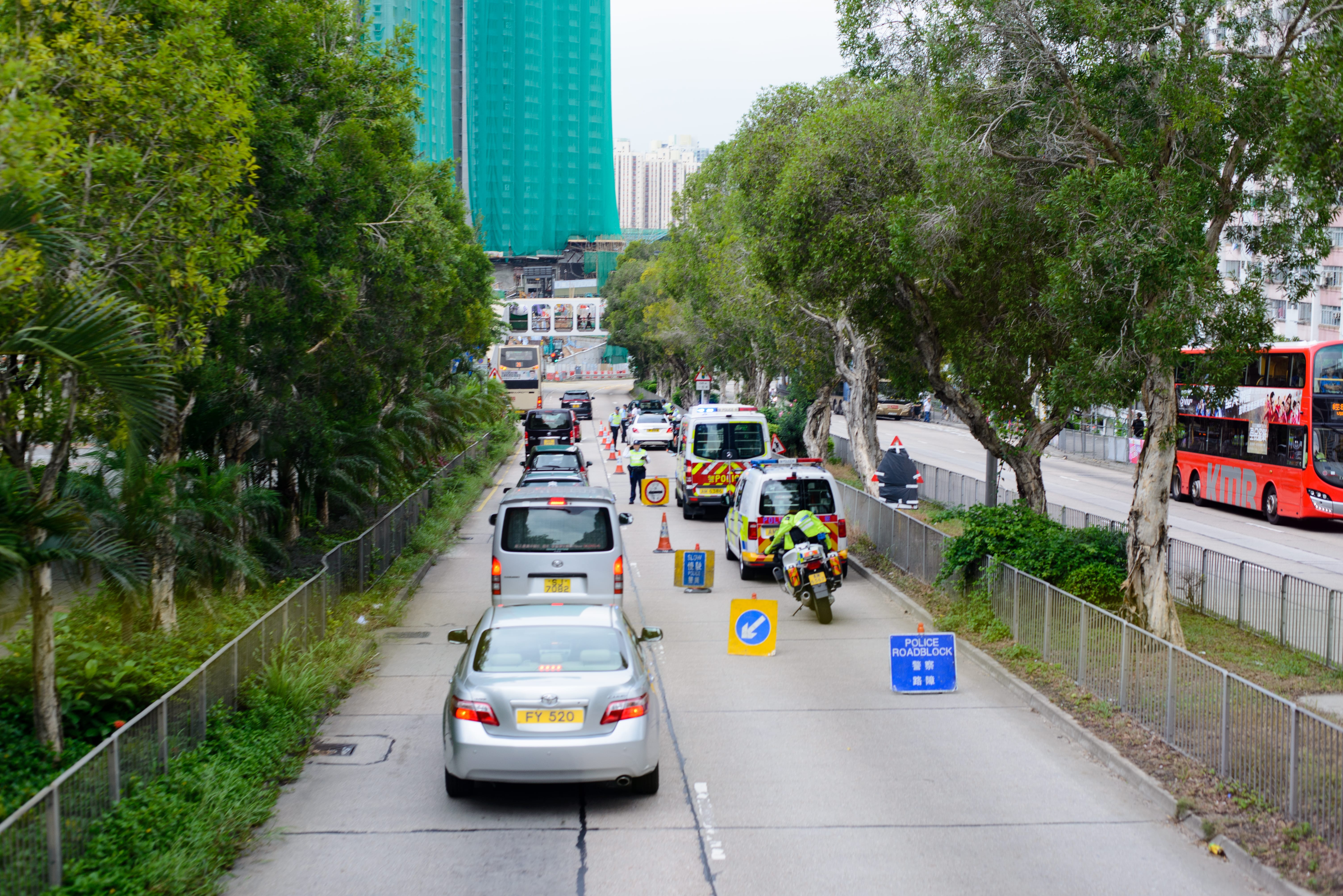 Road Block at Clear Water Bay Road