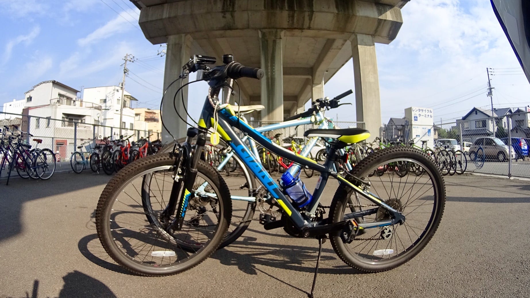 Bikes for my family at the JR Imabari Station Rent-a-cycle terminal