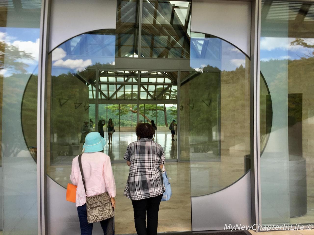 Going inside to the main hall of the Miho Museum
