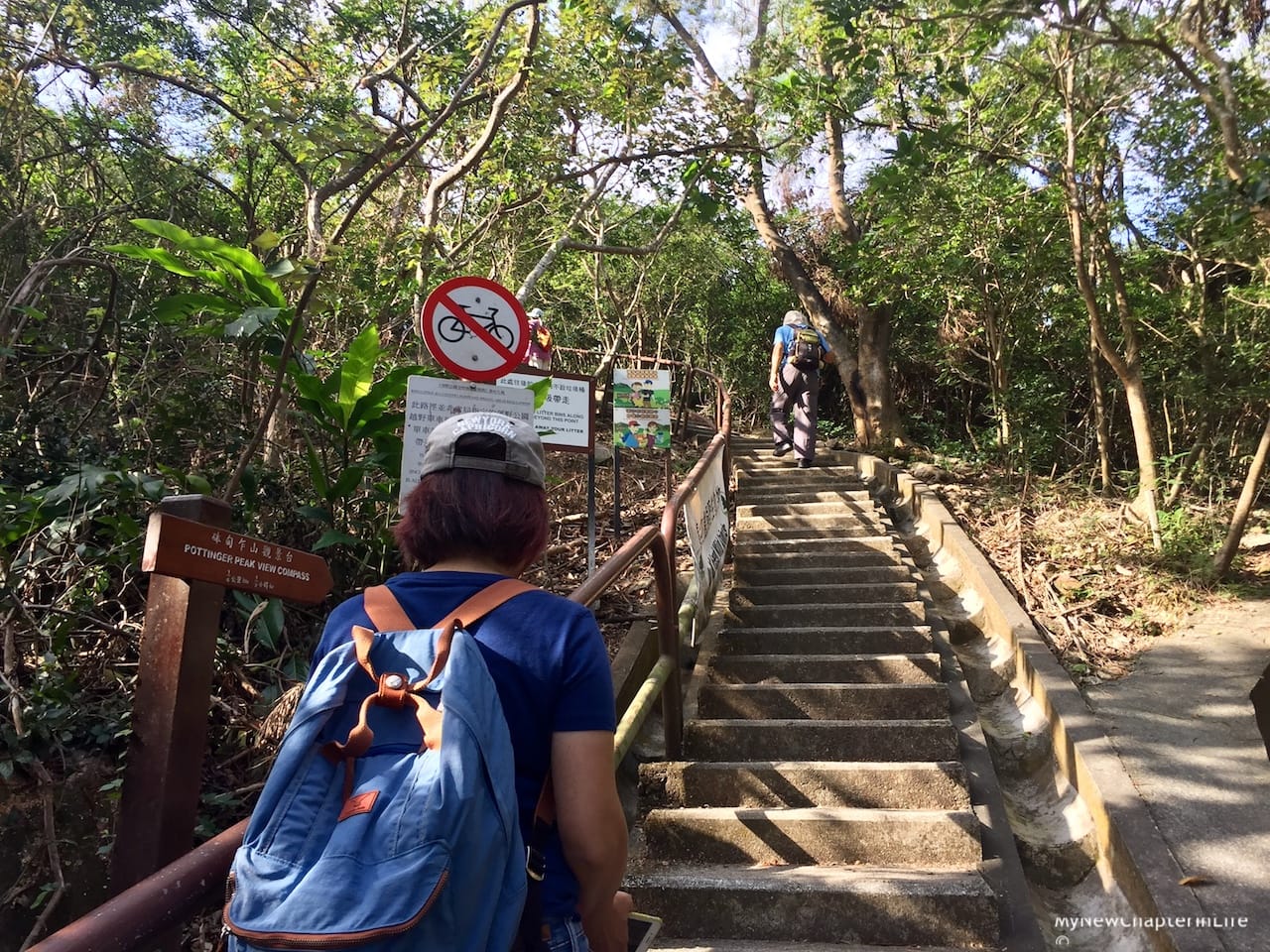 Start of the uphill steps towards the Pottinger Peak View Compass