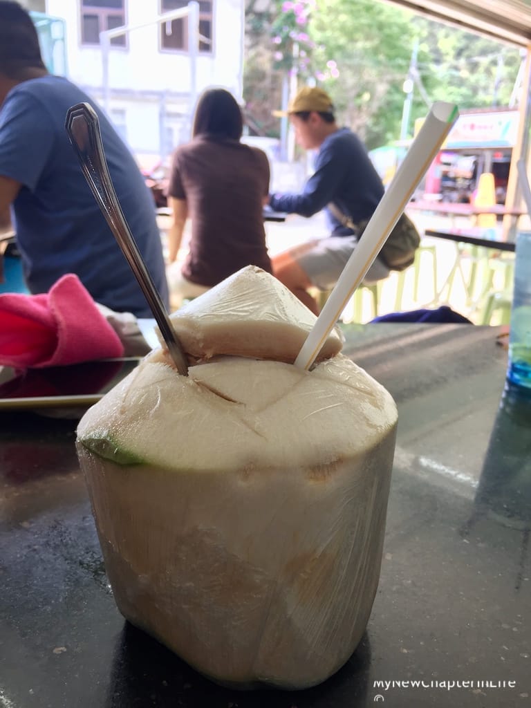 Fresh coconut drink for my wife
