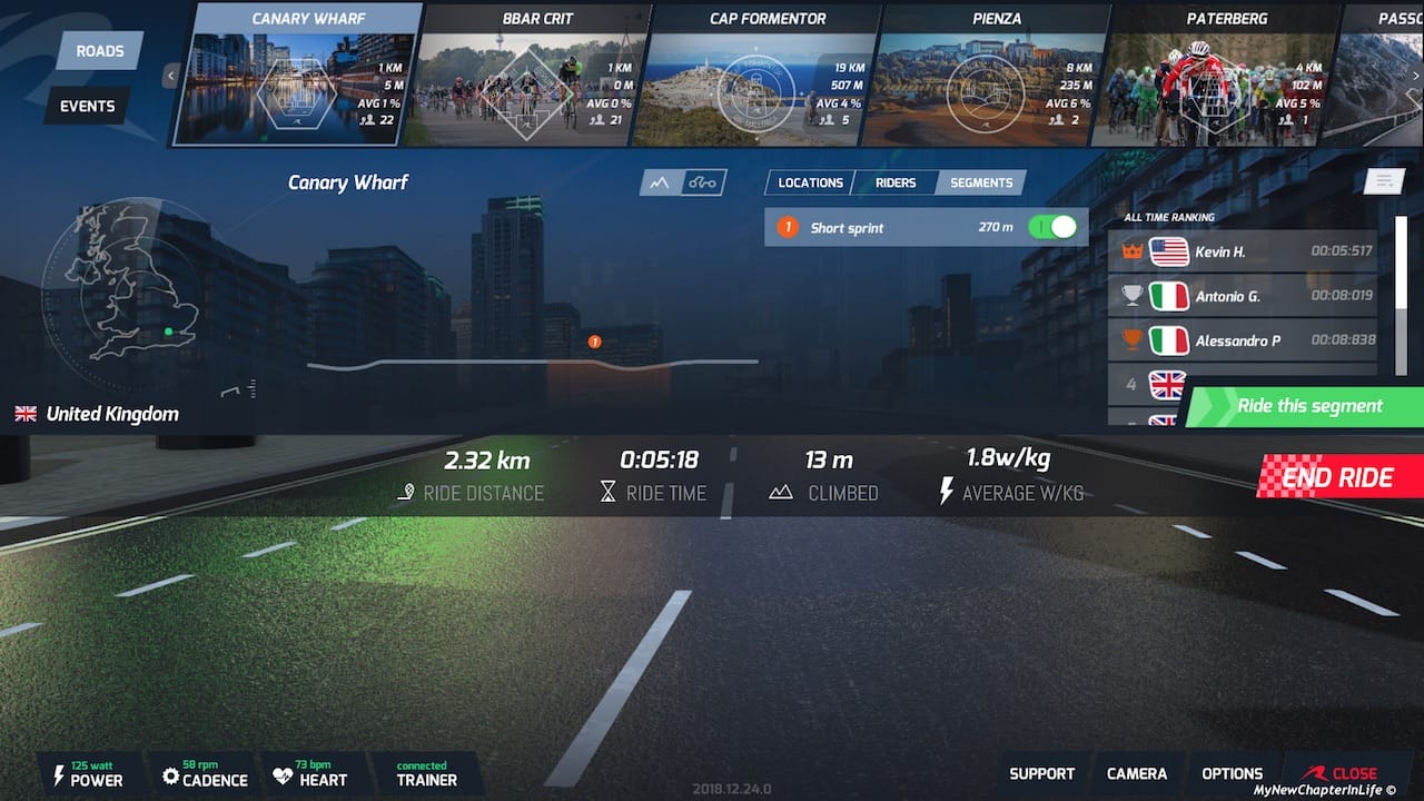 RGT Route Canary Wharf - Segments List